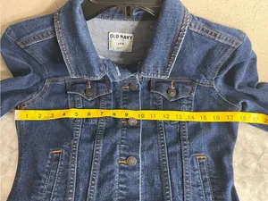Old Navy Womens Jacket Denim Jean Dark Wash Classic Trucker Style thumbnail 3