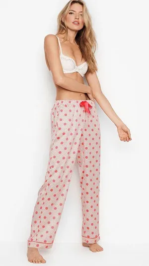 Victoria's Secret Satin Polka Dot Pajama Lounge Set thumbnail 1