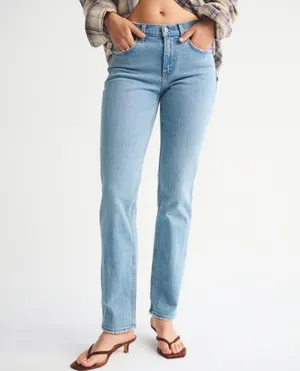 Abercrombie Jeans Mid-Rise Straight 90s short 28 thumbnail 2