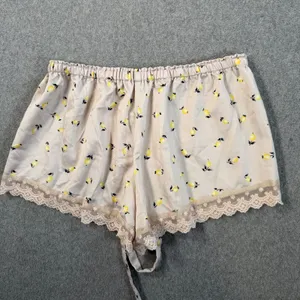 Flora Nikrooz Women's Small Lemon Print Satin Sleepwear Shorts with Lace Trim thumbnail 7