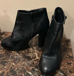 Call It Spring Black Ankle Boots with chunky 4 inch heel- 8.5 thumbnail 1