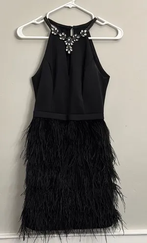 Guess Black Halter Tiered Cocktail Dress thumbnail 1