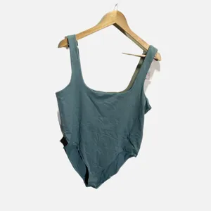 A New Day Women Teal‎ Square Neck Bodysuit Sleeveless Snap Closure 2X NEW thumbnail 3