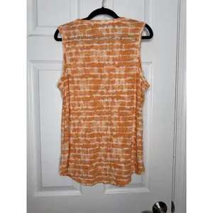 ATHLETA Breezy Tank Top Tie Dye Orange/White Size L thumbnail 2