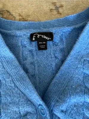 Art Class Blue Cable Knit Button Up Cardigan thumbnail 4