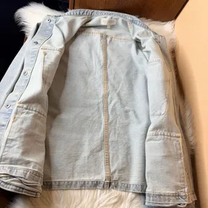 Veveret Denim Utility Jean Jacket Light Wash Oversized Cargo Pockets Size Large thumbnail 8
