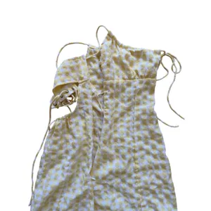 Edikted Butter Yellow & White Gingham Milk Maid Coquette Mini Bodycon Dress thumbnail 5