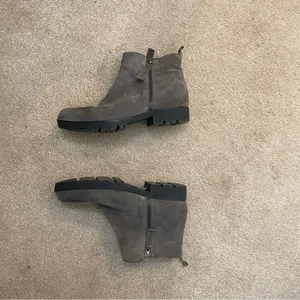 Costa Diva Gray Suede Ankle Zipper Booties Size 8 thumbnail 5