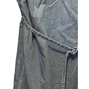 Ruff Hewn Chambray Tuxedo-Pleat Shirt Dress — M thumbnail 8