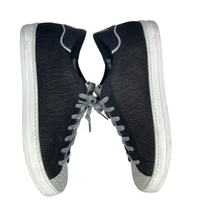 P448 John W sneakers 37 US 7 black silver metallic leopard print lace-up low top thumbnail 5