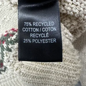 Cotton‎ Country Parkhurst Cotton Sweater Cream Maple Leaf Preppy Cabin Womens M thumbnail 5