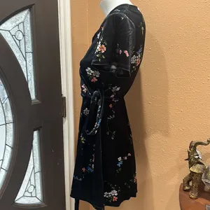 Urban outfitters black floral wrap dress thumbnail 4