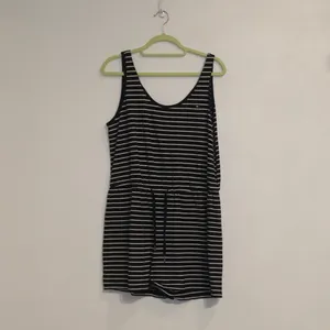 Tommy Hilfiger Navy Blue Striped Romper Sz M thumbnail 3