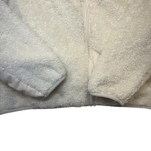 New Balance Womens Sherpa Fleece Full Zip Jacket Cream Off White Size M RN130893 thumbnail 4