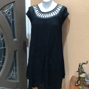 Free people black short sleeve dress thumbnail 2