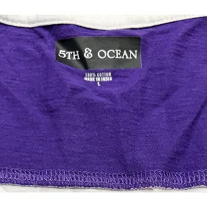 5th & Ocean LSU Tigers Raised Lettering Long Sleeve Knit Top Women's Size L thumbnail 6