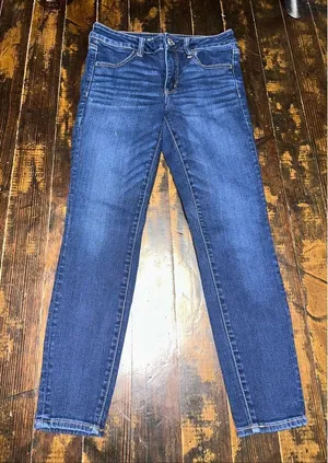 American Eagle 8 short destroyed stretch normcore jeggings thumbnail 1
