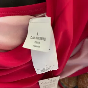 Hot Pink One Piece Cut Out Crossover Swimsuit Size L (12-14) thumbnail 8