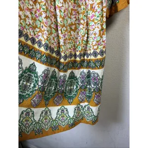 Umgee orange large Floral Shirt Midi Dress bohemian western 90's boho y2k casual thumbnail 6