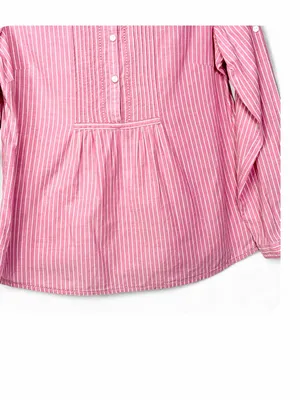 L.L. Bean Women’s Pin Tuck Pleated Long Sleeve Poplin Top Blouse Size S Regular thumbnail 7
