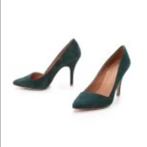 Madewell The Mira Suede‎ Point Toe Heels in Green Size 6 thumbnail 10