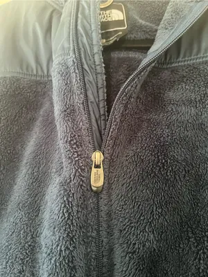 The North Face Blue Hooded Fleece Jacket Womens Large Fuzzy Plush Full Zip thumbnail 4