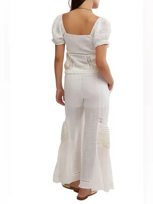 Free People Bali Alana Top and Pant Cloud Dancer Combo Set in size XL. thumbnail 2