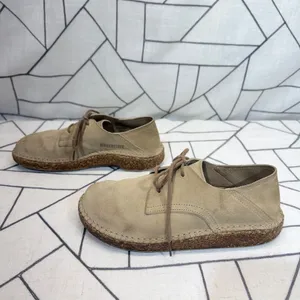 Birkenstock Gary Lace Up Shoes‎ 36 Tan Suede Cork Footbed Comfort Flats thumbnail 4