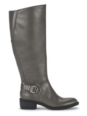 Baretrap Womens Sasson Tall Shaft Riding Boot Size 8.5 Faux Leather Gray Comfort thumbnail 1