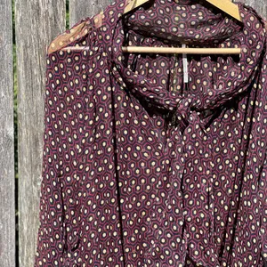 Free People black combo self Tie Blouse thumbnail 5