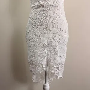 ASTR the Label White Floral Lace High Neck Sleeveless Sheath Dress Size Medium thumbnail 8