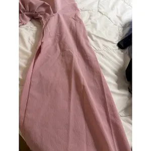 NEW Pink Pleated Crepe Maxi Dress L thumbnail 3