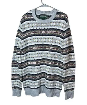 American Eagle Mens Super Soft Fair isle Crew Neck Sweater Large Tall thumbnail 1