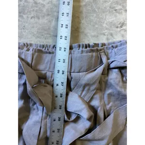 Halara NWOT Light Gray Linen-Feel Paperbag Waist Shorts with Tie Belt Small thumbnail 3