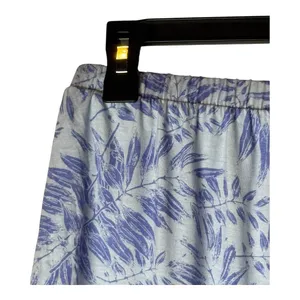 Hale Bob Pajama Shorts Women‎ Medium Blue Purple Palm Print Loungewear Casual thumbnail 6