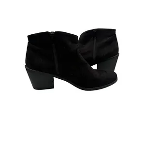Soda Women 11 Black Suede Block Heel Side Zip Tassel Accent‎ Ankle Boots Western thumbnail 3