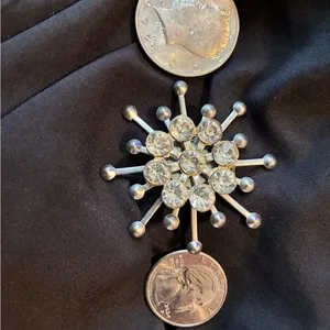 Vintage Costume Rhinestones Atomic Starburst thumbnail 2
