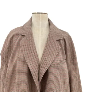 Free People Reggie Oversized Blazer Plaid Houndstooth Ginger‎ Combo Size XL thumbnail 4