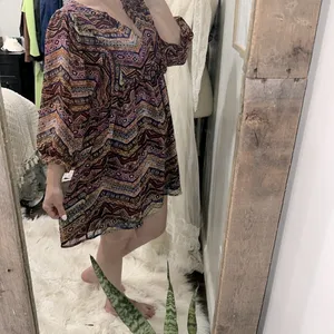 Umgee boho Plunge Neck Mini Sundress size large thumbnail 4