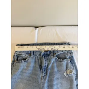American Eagle Curvy Mom Jeans Light Wash Distressed‎ High Rise Blue Denim 26x26 thumbnail 7