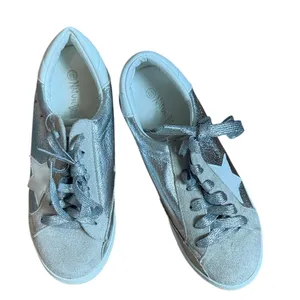 Nature Breeze Silver Metallic Star Fashion Sneakers Womens 6.5 Low Top Lace‎ Up thumbnail 1