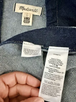 Madewell Denim Shift Dress Womens Size 2 100% Cotton Sleeveless Blue Midi thumbnail 4