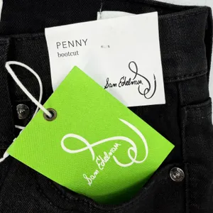 Sam Edelman Black Penny Bootcut Jeans NWT High Rise Coated Denim Size 27 thumbnail 5