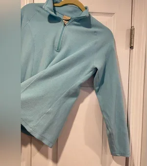L.L. Bean Size S Aqua Blue Mock Beck Long Sleeve Quarter Zip Pullover Fleece Top thumbnail 4