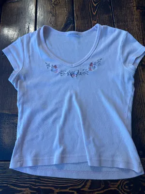 Pink Vintage Y2K butterfly shirt crop top thumbnail 1