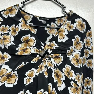 As U Wish Black and Gold Floral Mini Dress thumbnail 3