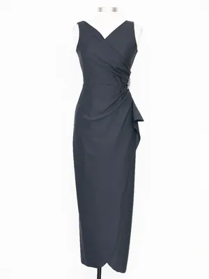 Alex Evenings - Navy‎ Draped Formal Evening Gown thumbnail 2