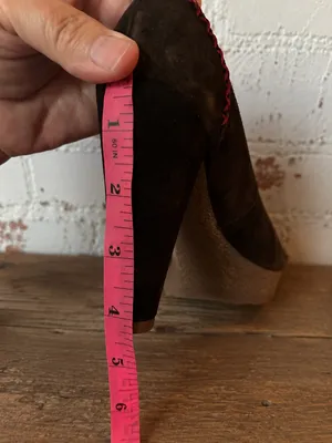Anthropologie Holding Horses Brown Suede Platform Pumps Whipstitch Heels Sz 8 thumbnail 6