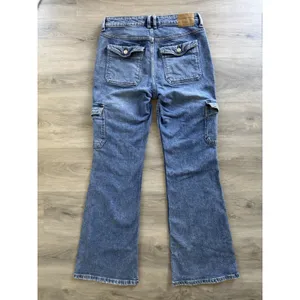 Aeropostale Jeans Womens 8R Blue Mid Rise Flare Cargo UtilityPockets Y2K Logo thumbnail 7