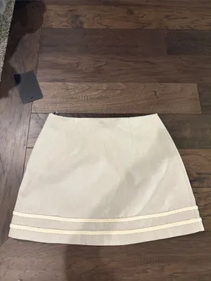 New With Tags Tuckernuck Flax Brushed Canvas Meg Mini Skirt Sz M thumbnail 4